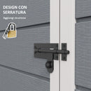Casetta da Giardino Porta Attrezzi 151x92x193/184 cm con Porta Bloccabile Finestra e Presa d'Aria Grigio