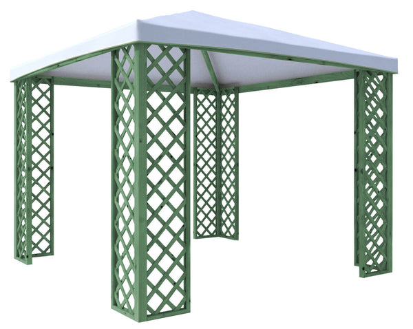 online Gazebo da Giardino in Legno 3x3m con Copertura in PVC Taini Fox Pocket Salvia