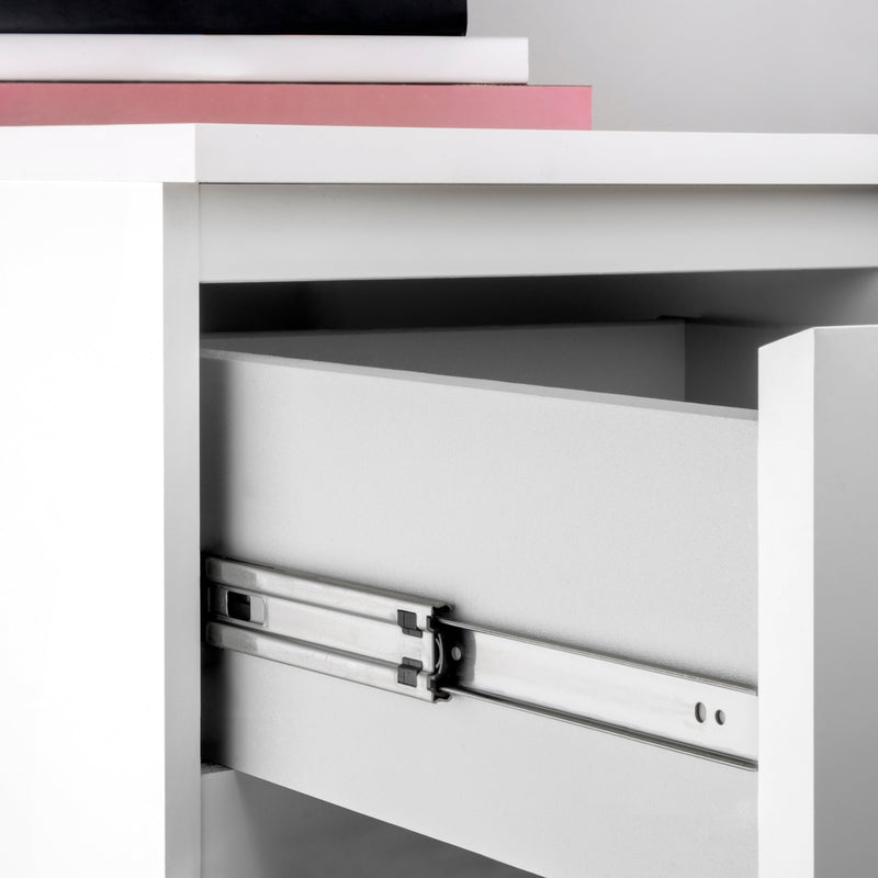 Set 4 Guide a Sfera per Cassetti H 51 mm in Acciaio Zincato Emuca Bianco