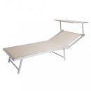 Lettino Prendisole da Giardino Cefalu XXL 213x85,5x40 cm in Alluminio Beige