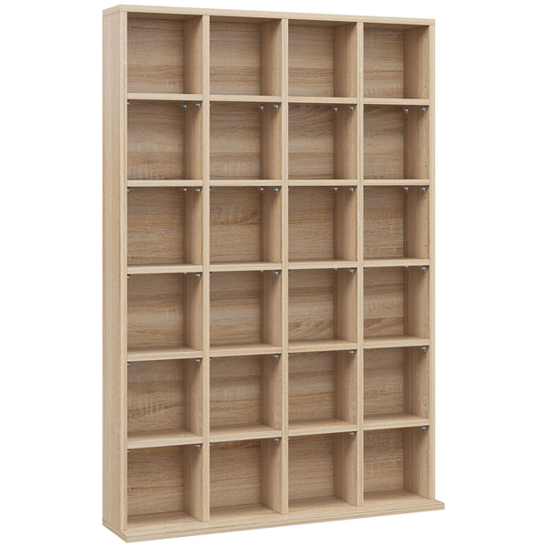 Mobile Porta CD 89x20x130.5 cm con Ripiani Regolabili per 456 CD o 336 DVD 24 Scomparti in Legno prezzo