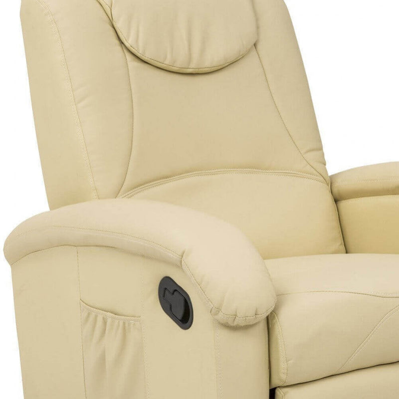 Poltrona Relax Reclinabile 74,5x89/159x100/83,5 h cm in Similpelle Beige