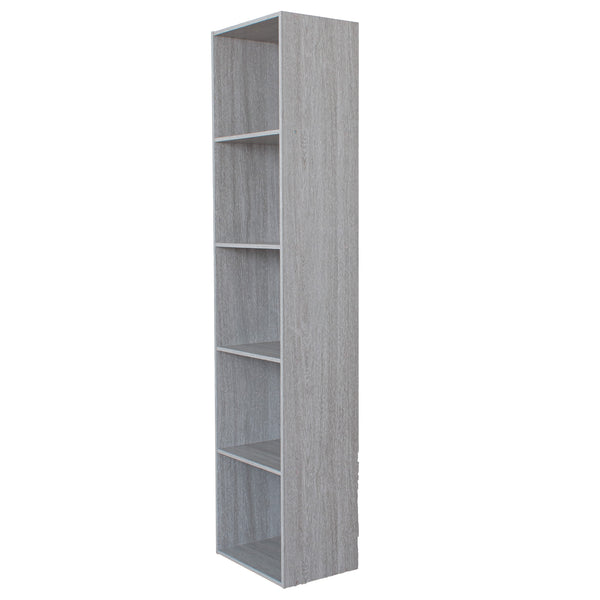 acquista Libreria 5 Ripiani 40x30x172 cm in Legno Grigio Rovere