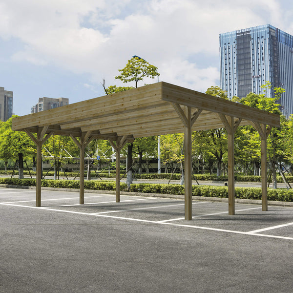 prezzo Carpot Box Auto Doppio con Copertura 605x512 cm in Legno