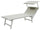 Lettino Prendisole da Giardino 185x61x39,5 cm Telaio in Alluminio Bianco e Textilene Grigio