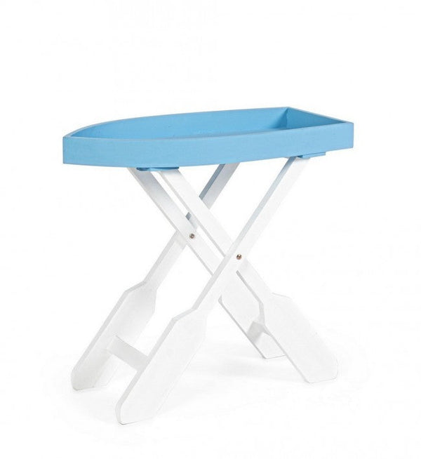 online Tavolo 60x30x56 cm Gozzo in Legno Bianco-Azzurro
