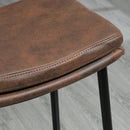 Set 2 Sgabelli da Bar in Stile Industriale 48,5x38,5x68,5 cm in Finta Pelle Nero e Marrone   