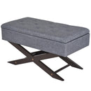 Cassapanca Pouf Contenitore Imbottito Grigio 80x40x42 cm 