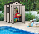Casetta da Giardino Porta Attrezzi 185x152x226 cmin Resina Effetto Legno Keter Manor 6x5 Beige