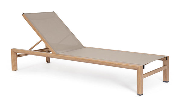 Lettino Prendisole da Esterno 74x200x98-32h cm Schienale a 4 Posizioni in Alluminio e Textilene Skipper Naturale prezzo