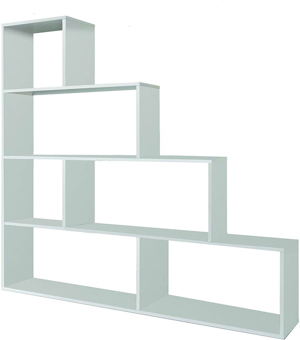 Libreria di Design 145x29x145 cm Scaffale in Legno Bianco Lucido prezzo