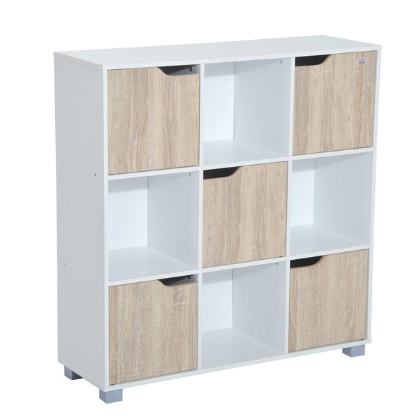 prezzo Libreria Scaffale con 9 Scompartimenti Bianco e Rovere 89.5x30x93 cm