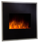 Camino Elettrico da Parete Effetto Fiamma 1800W CheminArte Black River Nero
