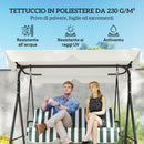 Tetto di Ricambio per Dondolo 3 Posti 210x145 cm Impermeabile in Tessuto Oxford Bianco Crema    