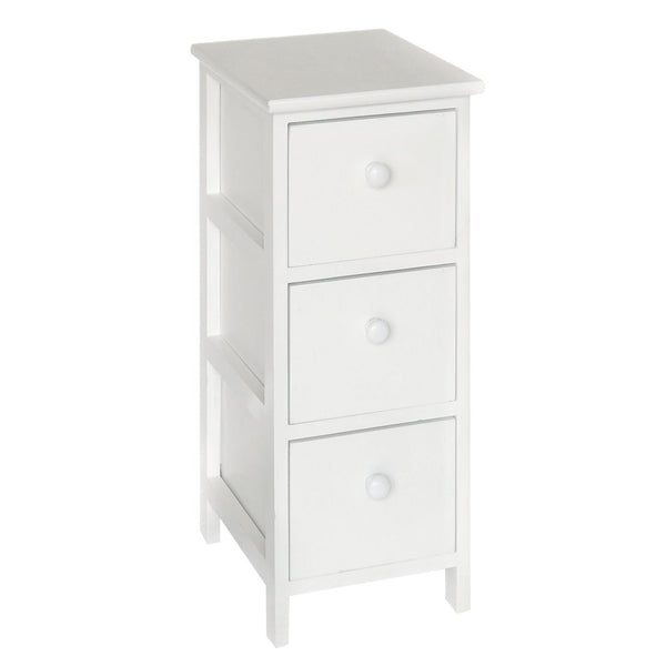 sconto Cassetiera con 3 Cassetti in Legno Paulownia Bianco Fadi