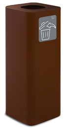 Pattumiera Per Raccolta Rifiuti 30x30xh80 cm In Acciaio Verniciato con Pittogramma Magnetico Marrone