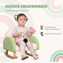 Poltrona per Bambini 18-36 Mesi 50x45x44 cm con Braccioli e Imbottitura Spessa in Sherpa e Legno di Eucalipto Verde      