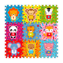 Tappeto Puzzle 9pz per Bambini Componibile Animali Multicolore