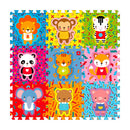 Tappeto Puzzle 9pz per Bambini Componibile Animali Multicolore