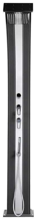 Doccia Solare Ibrida da Giardino 40L Miscelatore e Doccetta Lavapiedi Antracite/Inox