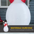 Pupazzo di Neve Gonfiabile H242 cm con Luci a LED 