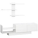 Mobile TV con Armadietto e Mensola a Muro  150x31,5x40 cm in Legno Bianco