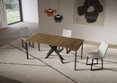 Consolle Allungabile 90-300x40x77 cm Saki Noce Gambe Antracite 