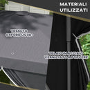 Gazebo Pieghevole 3x3m in Metallo Grigio