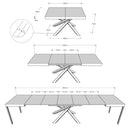 Tavolo Allungabile 120/380x90 cm Volantis Cemento Gambe Multicolore 4/B      