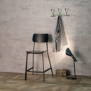 Set 2 Sgabelli 51x51,5xH97 cm in Legno e Metallo Woody Nero