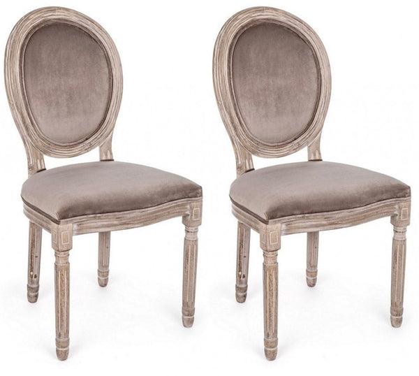 Set 2 Sedie 48x46x96h cm Mathilde Tortora sconto