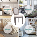 Set 2 Sedie in Legno Rivestimento in Lino  Bianco