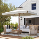 Ombrellone da Giardino 2x3 m con Apertura a Manovella Inclinabile e Anti UV 50+ Crema      