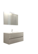 Mobile da Bagno Sospeso con Lavabo 70 cm e Specchio Bali Light Tortora      