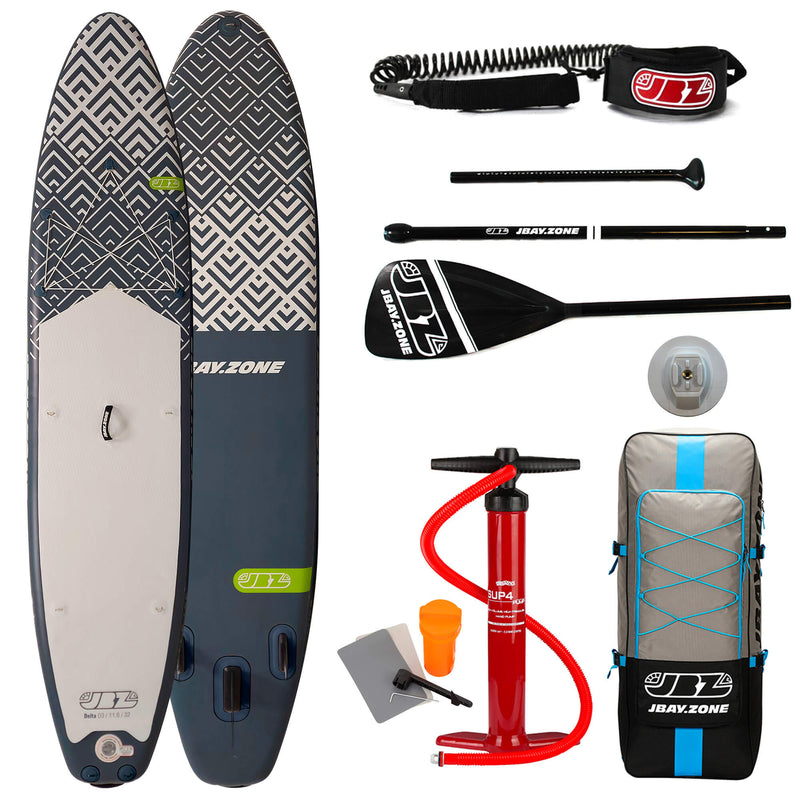 SUP Tavola Stand Up Paddle Gonfiabile 350x81x15 cm con Pagaia Zaino e Accessori Jbay.Zone Delta D3