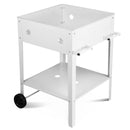 Fioriera Orto Rialzato da Giardino 57x57x80 cm in Metallo con Ruote Bianco
