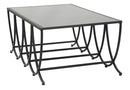 Tavolo da Caffé Dark 100x60x40 cm in Ferro e Specchio Nero
