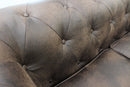 Divano 3  Posti Chesterfield 197x74x82 h cm in Similpelle Marrone