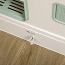 Lettiera per Gatti Chiusa 50x40x40 cm con Deodoranti Vassoio e Paletta Verde e Bianco  