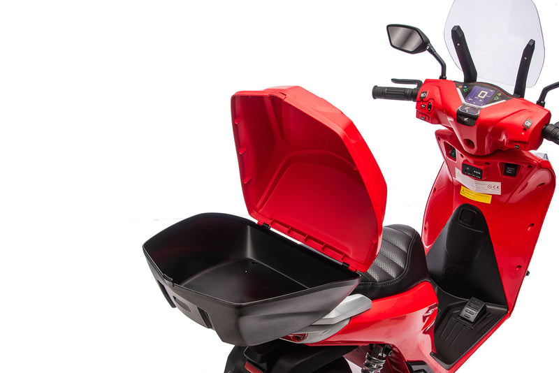 Scooter Elettrico per Bambini Licenza Ufficiale Honda SH125 12V con Ruote EVA e Sedile Pelle Rosso