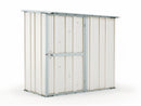 Casetta Box da Giardino in Lamiera di Acciaio Porta Utensili 174x100x174 cm Enaudi Bianca