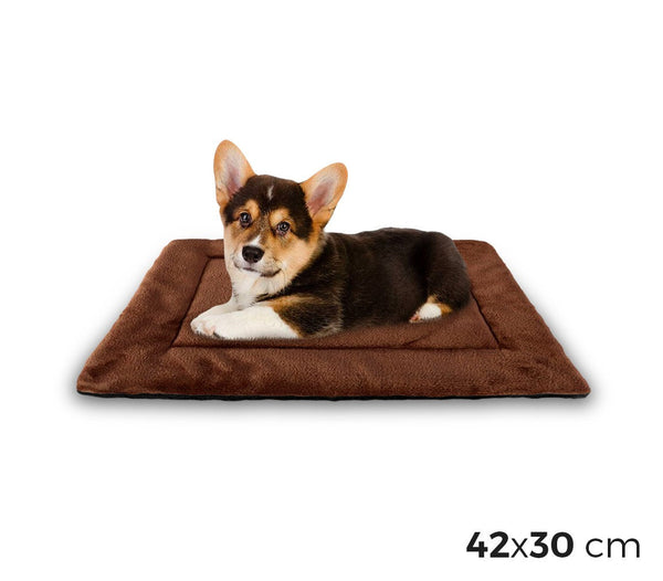 Materassino morbido in vellutino per cani taglia S marrone 42 x 30 cm sconto