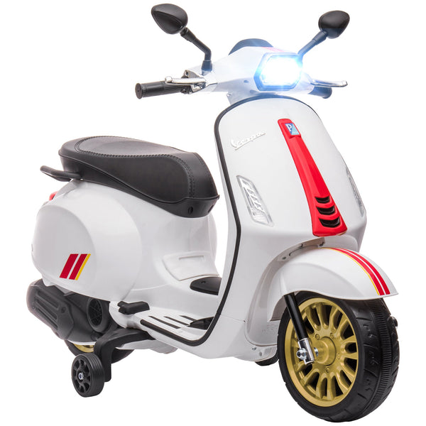 acquista Moto Elettrica per Bambini Licenza Ufficiale Piaggio Vespa Sprint 12V con Rotelle Luci e Suoni Bianco