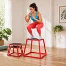 Set Box Pliometrici Trapezoidali Antiscivolo 30,5-61 cm in Acciaio Rosso      
