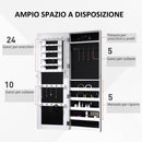 Specchiera Armadio Portagioielli da Parete in Legno MDF Bianco 37x9.5x112 cm 