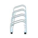 Rastrelliera Portabici 4 Posti in Acciaio 95x33x27 cm Argento 