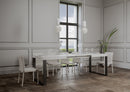 Tavolo Allungabile 200-304x90x77 cm Tecno Bianco Frassino Telaio Antracite 