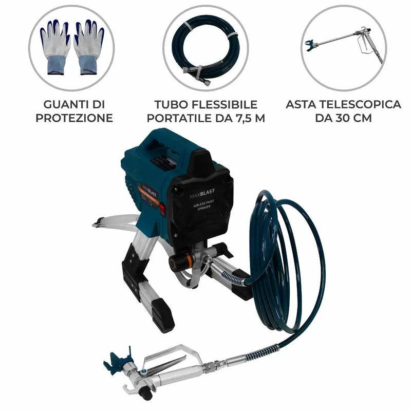 Verniciatore Pistola a Spruzzo 650W 1,4L con Guanti Protettivi