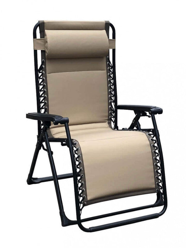 Sedia Sdraio Zero Gravity Reclinabile Pieghevole 165x79x117 h cm in Metallo e Oxford Marrone prezzo