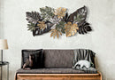 Pannello Antique Leaf 133x10x67 cm in Ferro Multicolor
